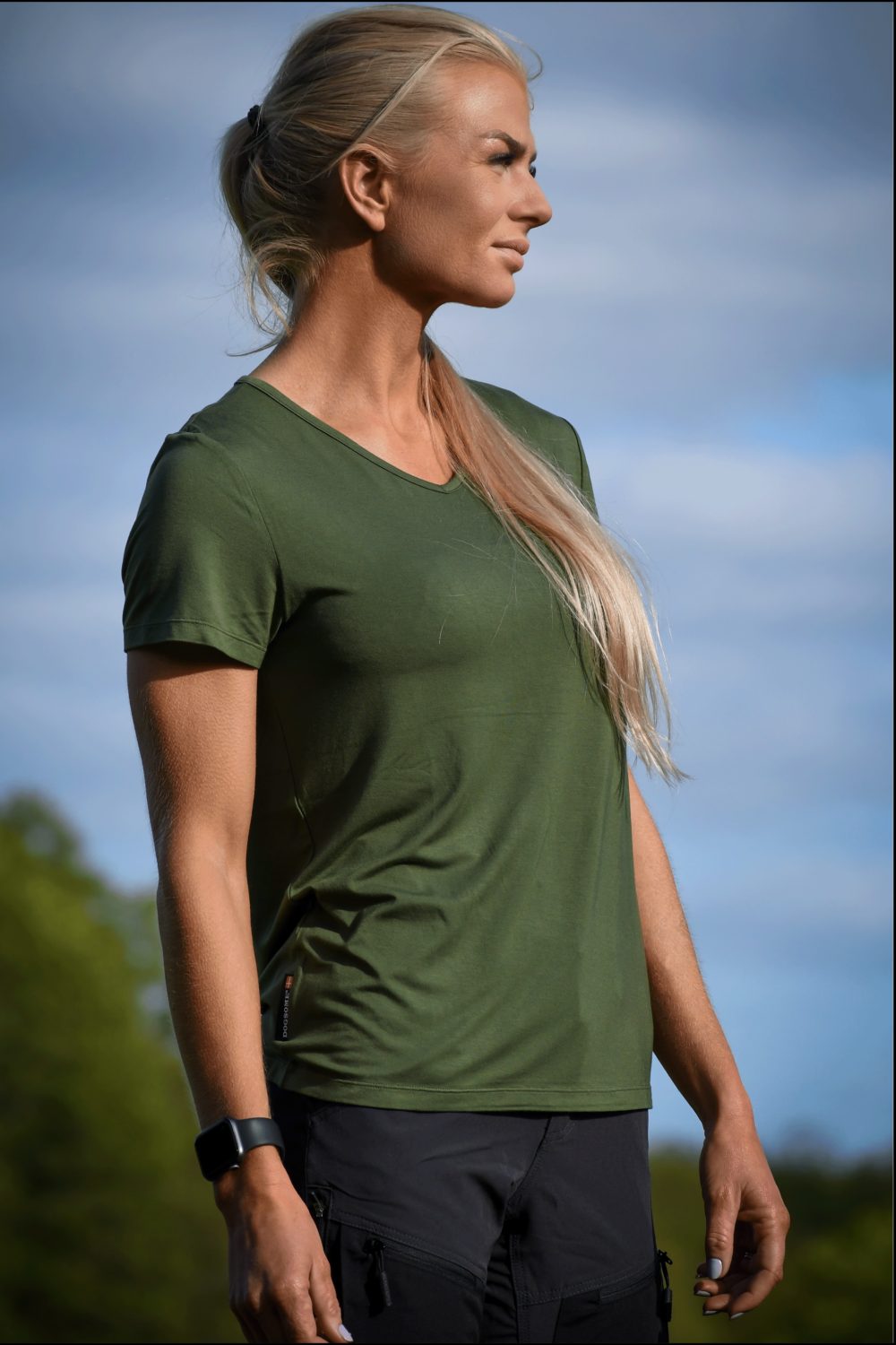 Damen-T-Shirts Bambus grn - dogsome.dk